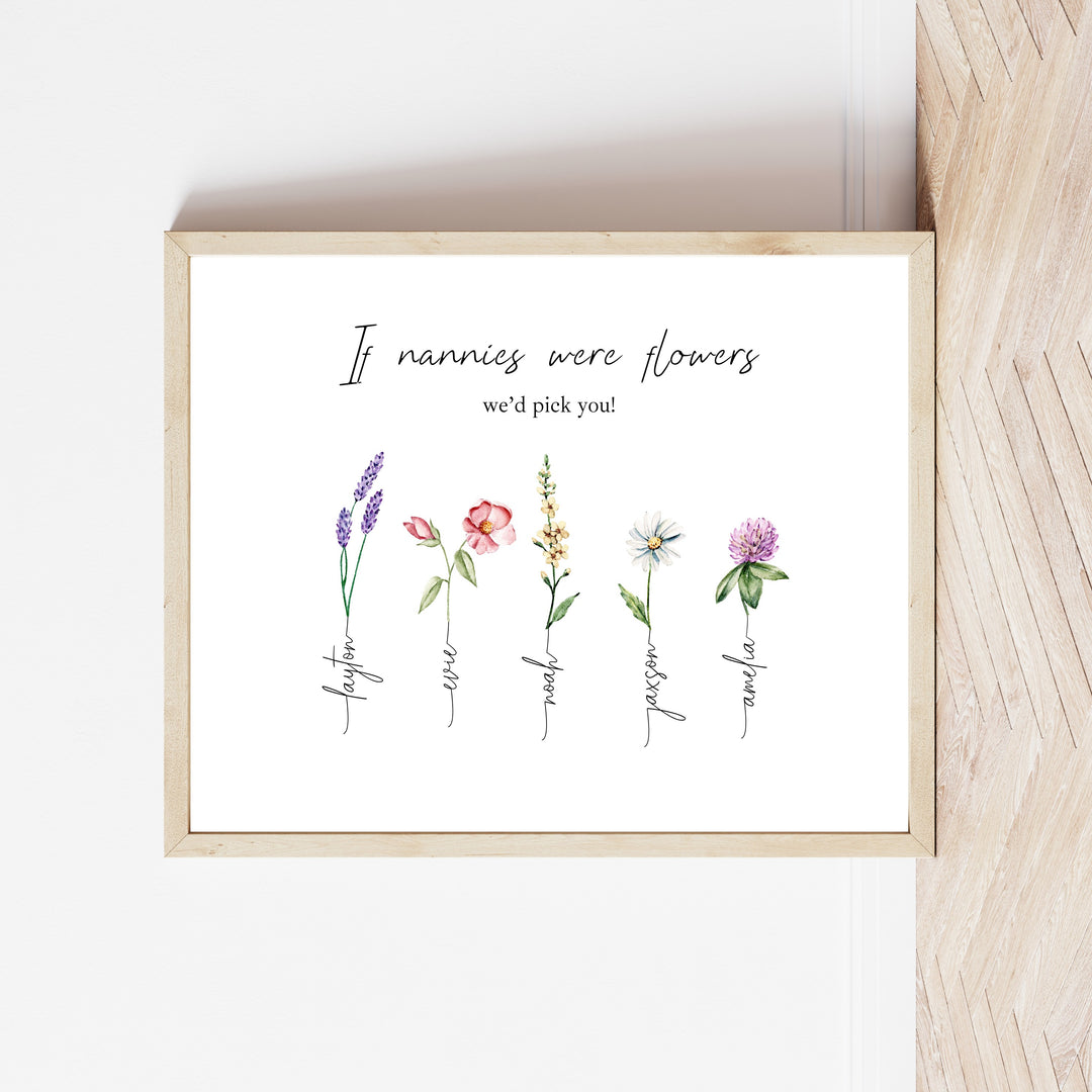 Personalised If Nannies Were Flowers Mother's Day Poster