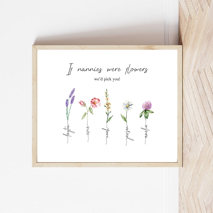 Personalised If Nannies Were Flowers Mother's Day Poster