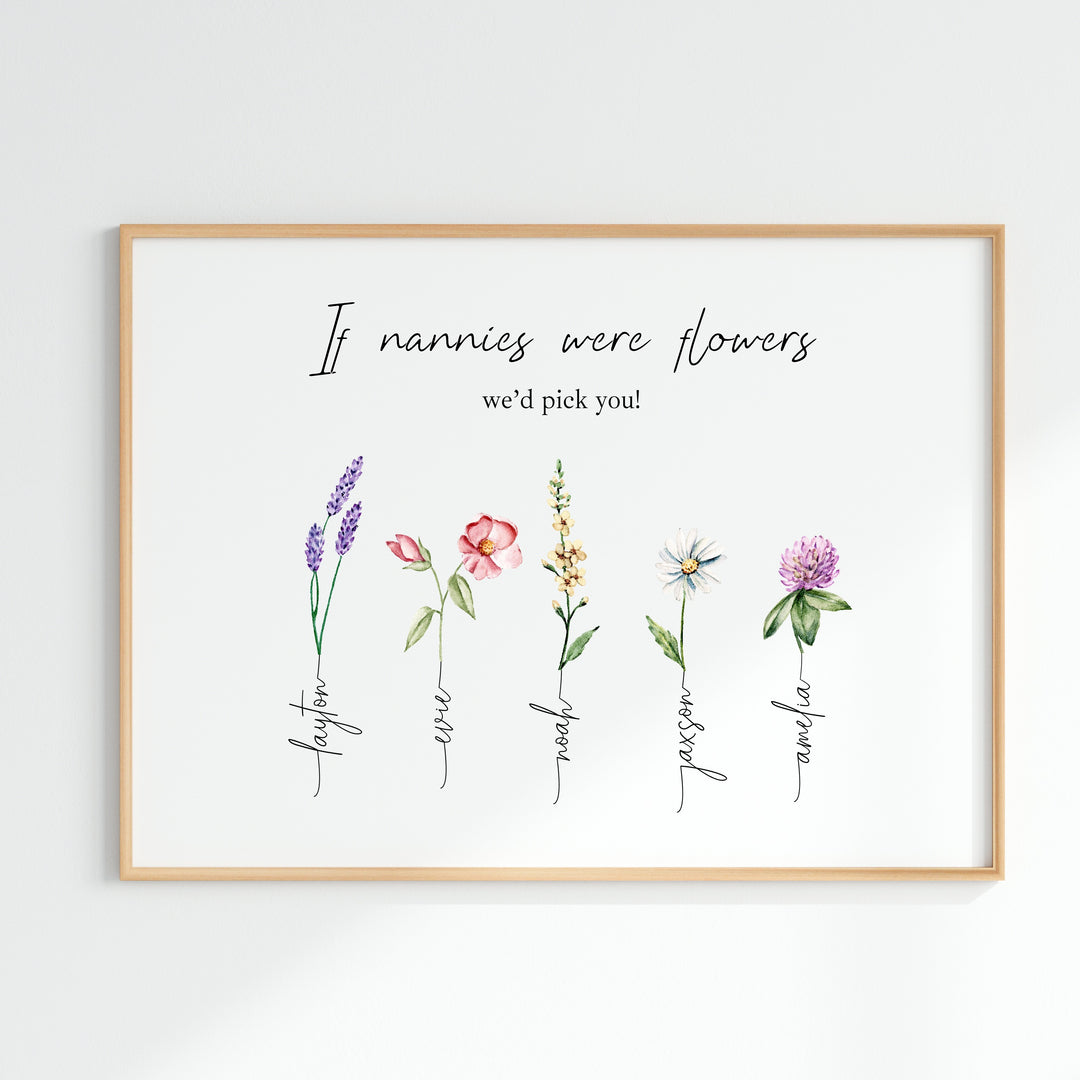 Personalised If Nannies Were Flowers Mother's Day Poster
