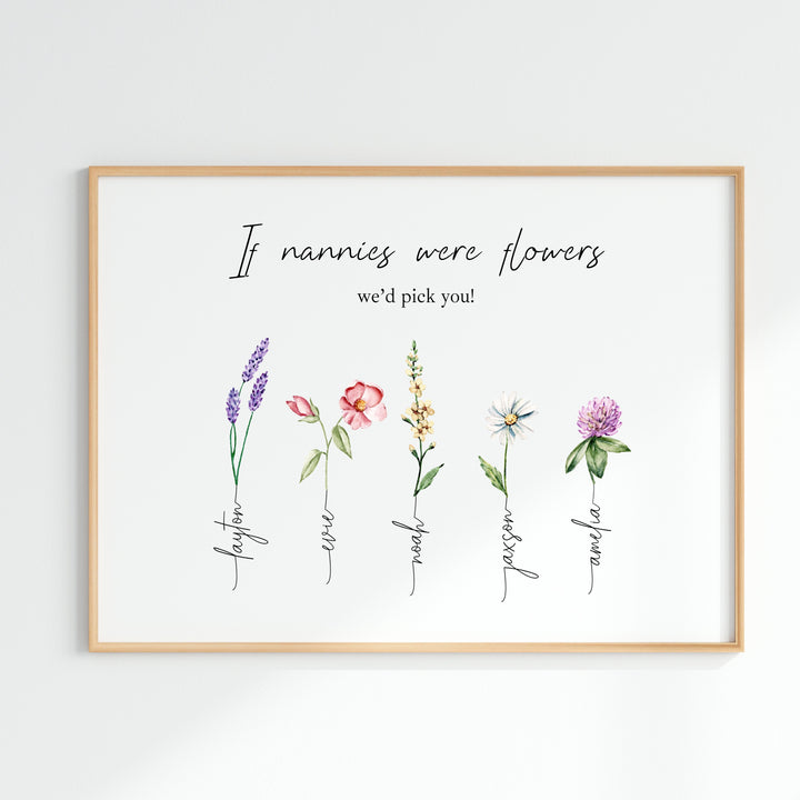 Personalised If Nannies Were Flowers Mother's Day Poster