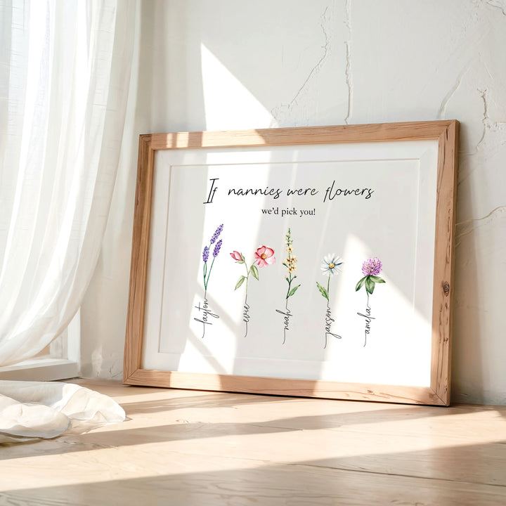 Personalised If Nannies Were Flowers Mother's Day Poster
