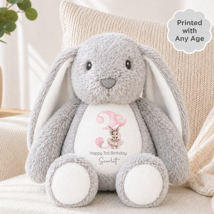 Personalised Pink Ballerina Bunny Any Age Birthday Rabbit