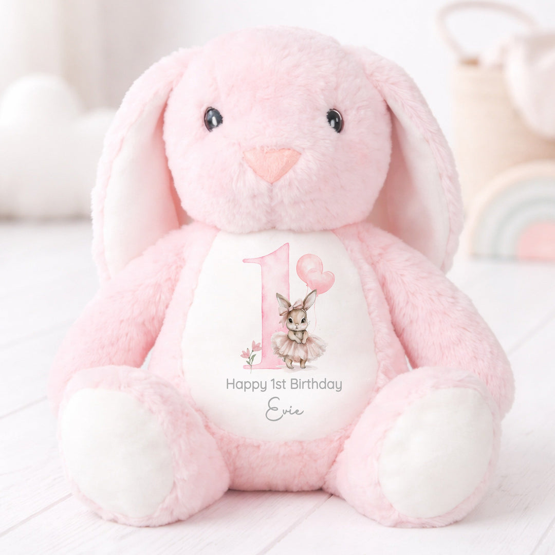 Personalised Pink Ballerina Bunny First Birthday Rabbit