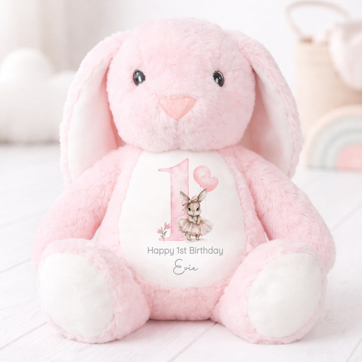 Personalised Pink Ballerina Bunny First Birthday Rabbit