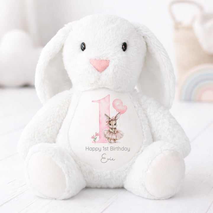 Personalised Pink Ballerina Bunny First Birthday Rabbit
