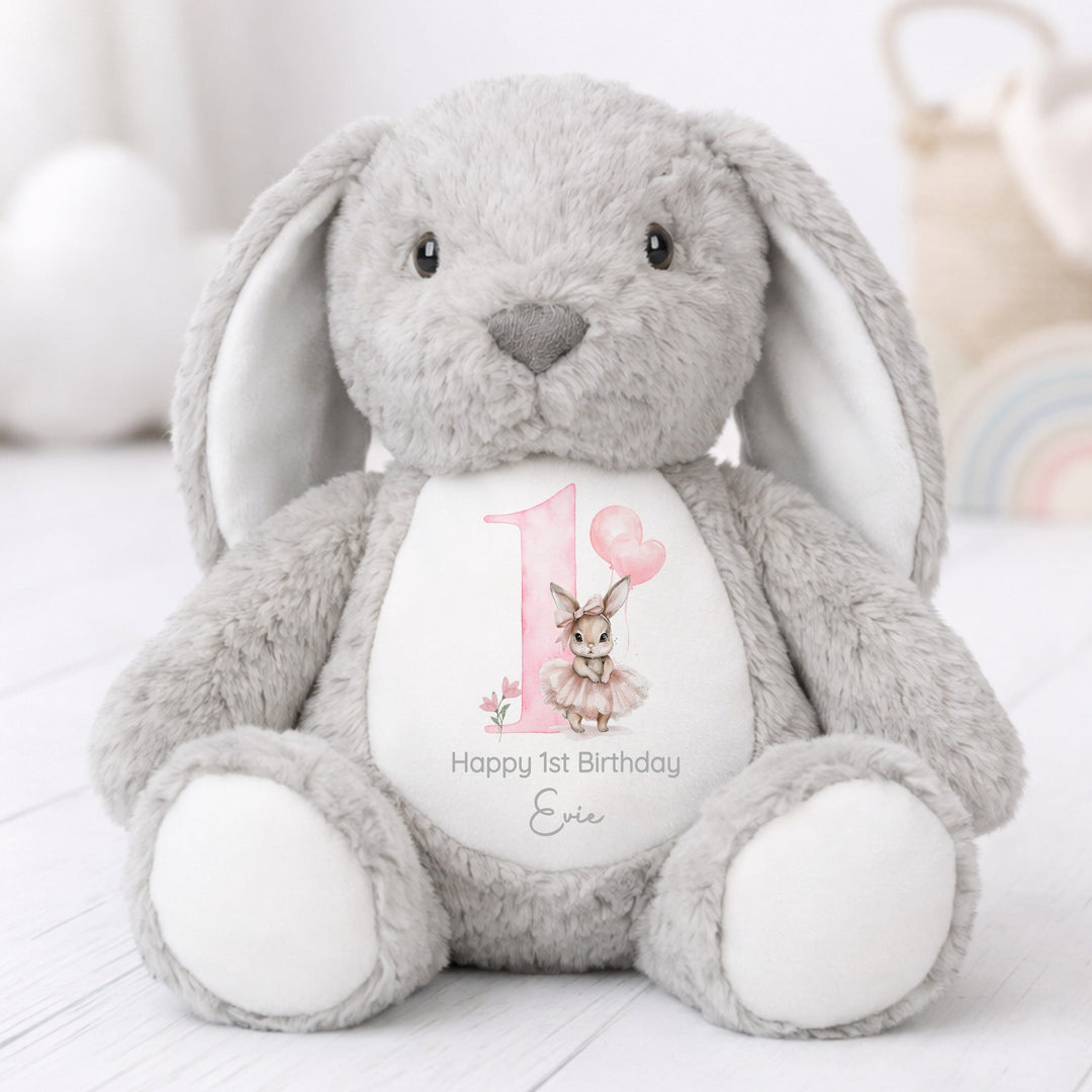 Personalised Pink Ballerina Bunny First Birthday Rabbit
