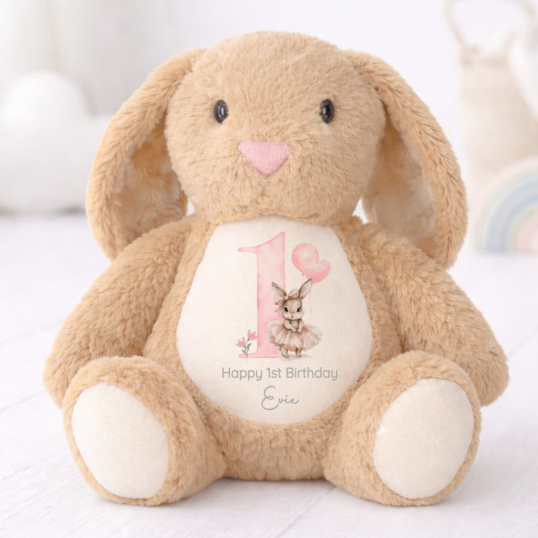 Personalised Pink Ballerina Bunny First Birthday Rabbit