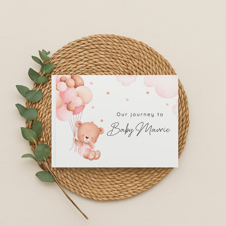 Personalised Pink Bear Pregnancy Journal