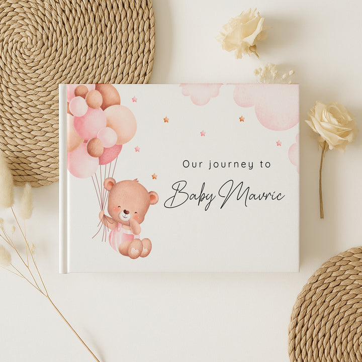 Personalised Pink Bear Pregnancy Journal