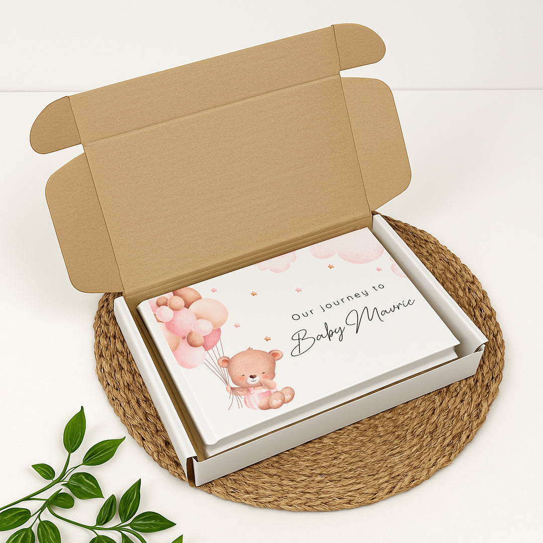 Personalised Pink Bear Pregnancy Journal