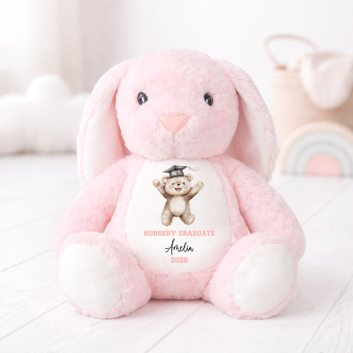 Personalised Pink Bear Nursery Graduation Bunny