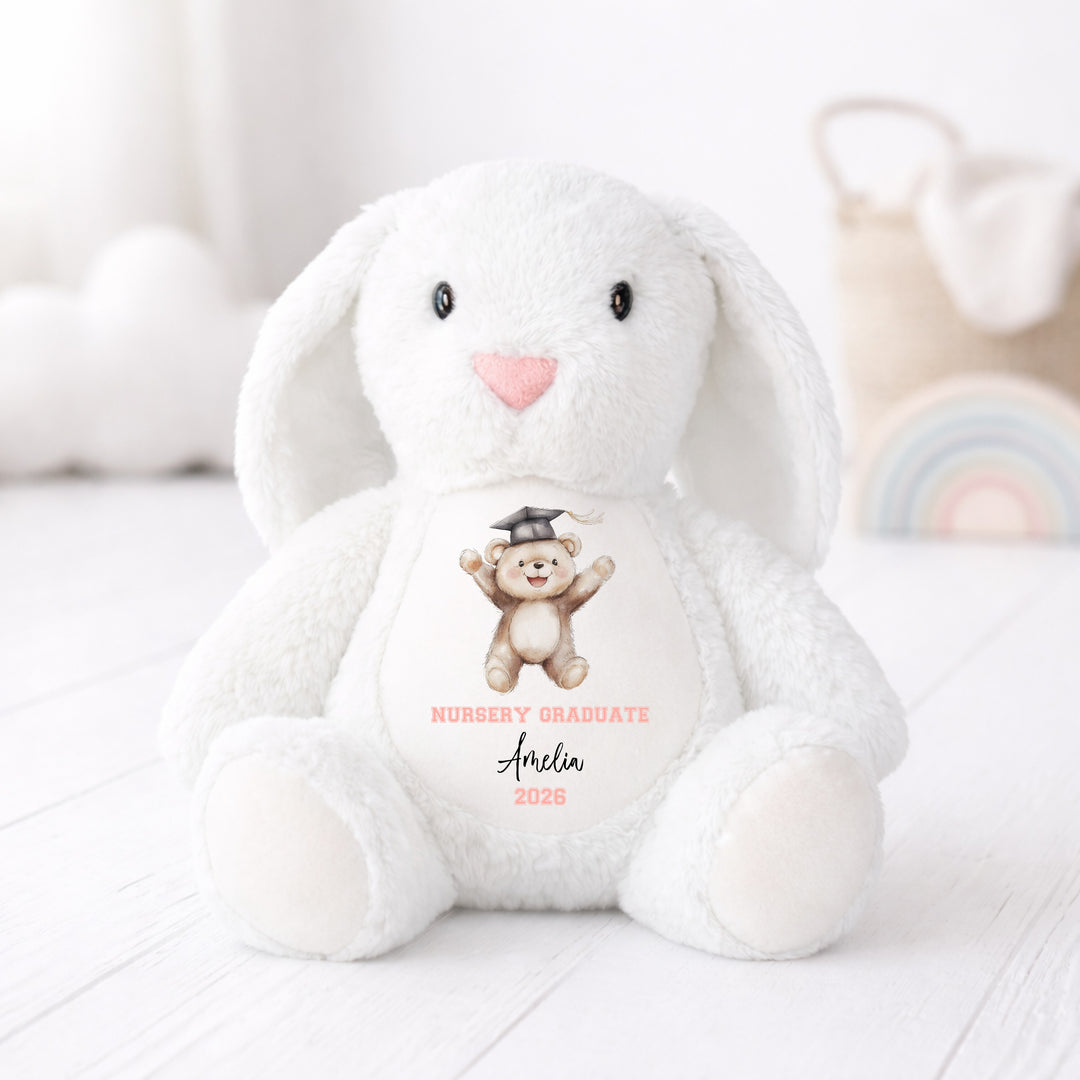 Personalised Pink Bear Nursery Graduation Bunny