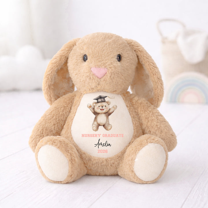 Personalised Pink Bear Nursery Graduation Bunny