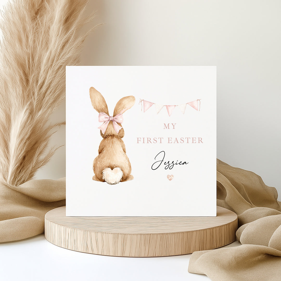 Personalised Pink Bunny My First Easter Card