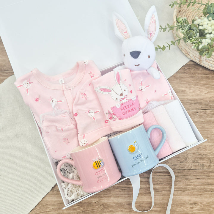 Girls Pink Rabbit Mugs Luxury Gift Hampers Set