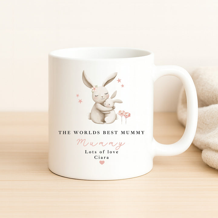 Personalised Pink Bunny World's Best Mummy Mug