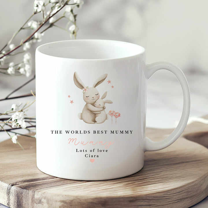 Personalised Pink Bunny World's Best Mummy Mug