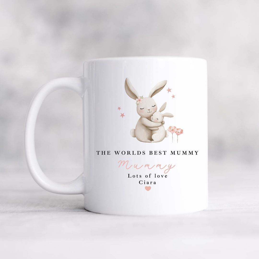 Personalised Pink Bunny World's Best Mummy Mug
