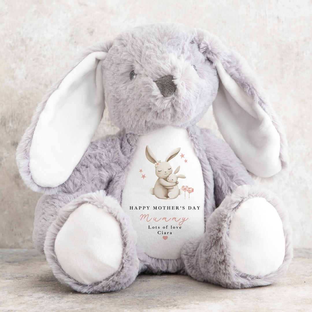 Personalised Pink Bunny Happy Mother's Day Teddy
