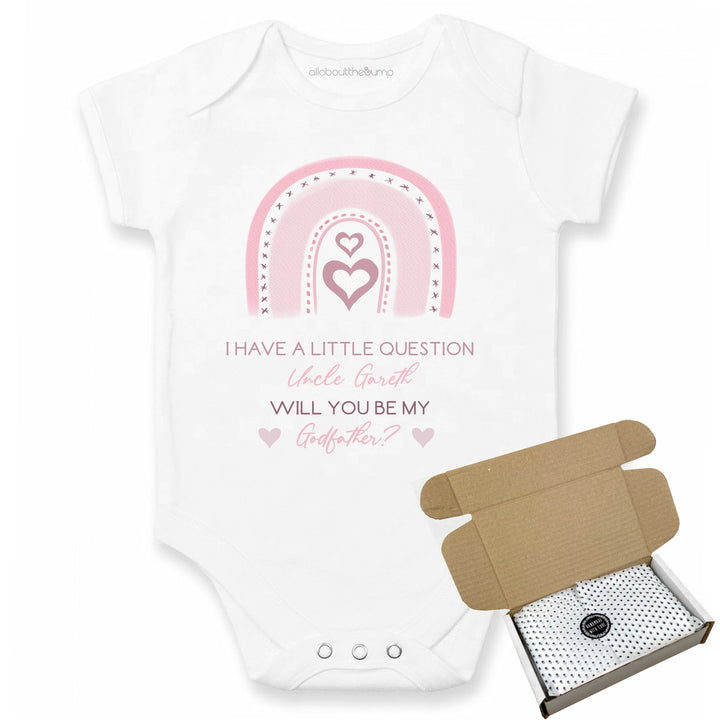 This baby announcement vest can be brought in a box lined with tissue paper