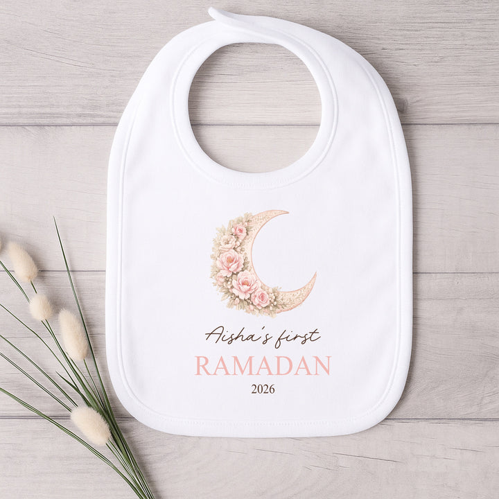 Personalised Pink Moon My First Ramadan Baby Grow, Vest or Bib
