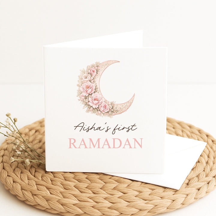 Personalised Pink Moon My First Ramadan Card