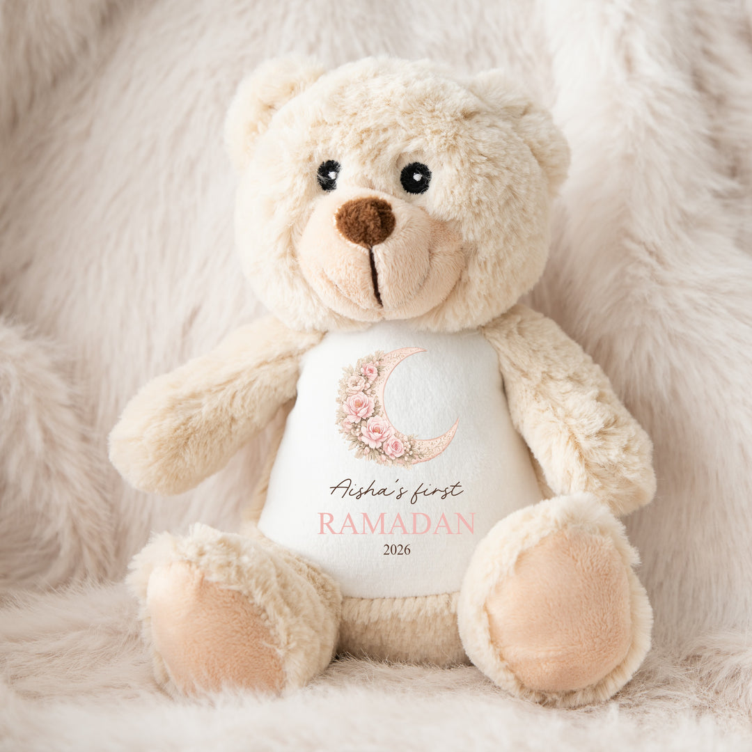 Personalised Pink Moon My First Eid Teddy