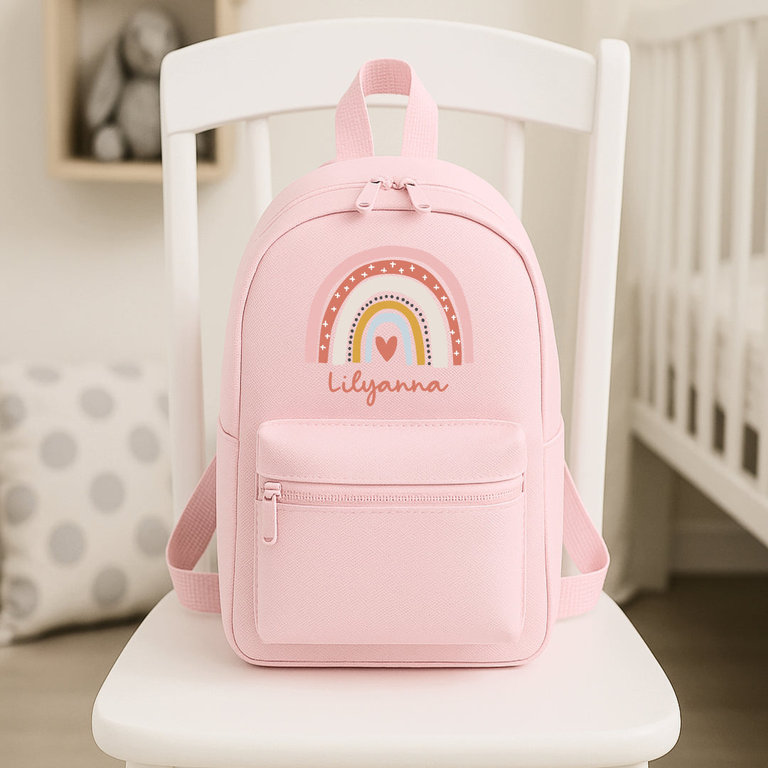 Personalised Pink Rainbow Backpack