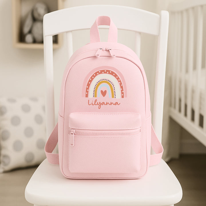 Personalised Pink Rainbow Backpack