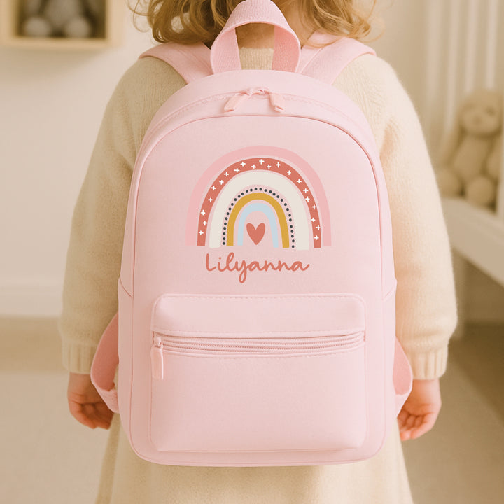 Personalised Pink Rainbow Backpack