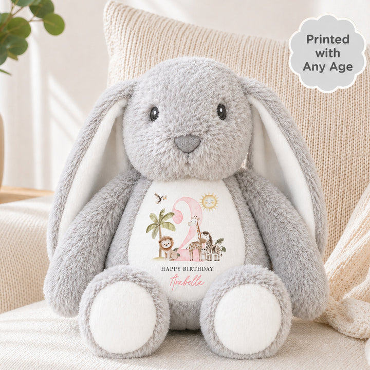 Personalised Pink Safari Any Age Birthday Teddy