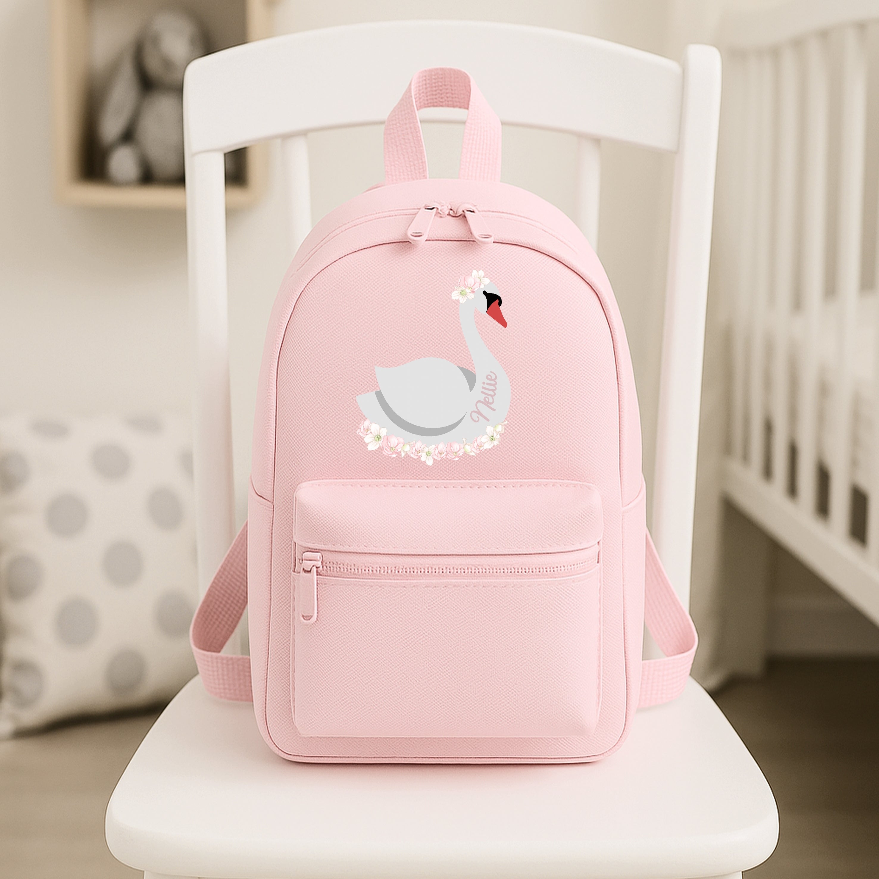 Personalised Pink Girls Swan Backpack – allaboutthebump
