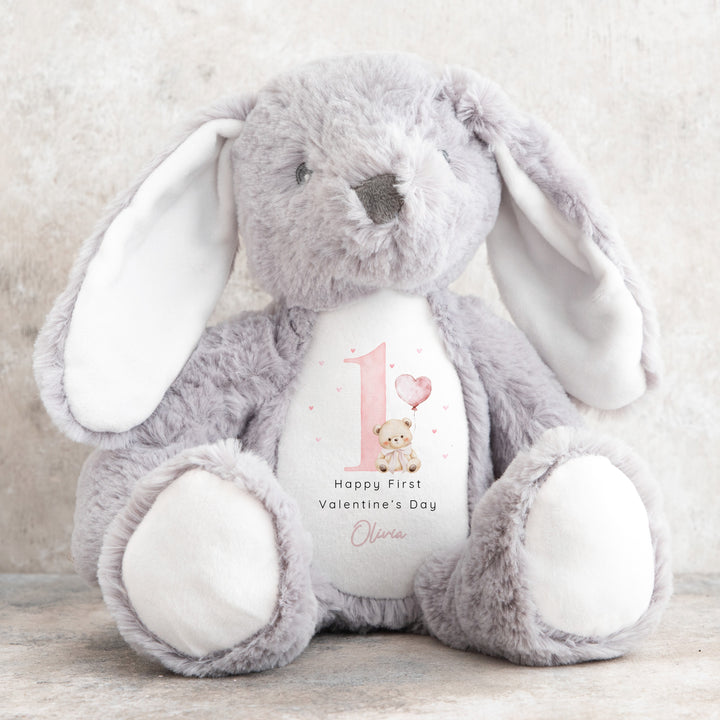 Personalised Pink Bear My First Valentine's Day Soft Toy