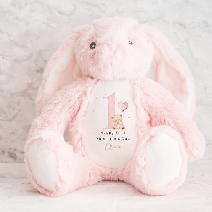 Personalised Pink Bear My First Valentine's Day Soft Toy