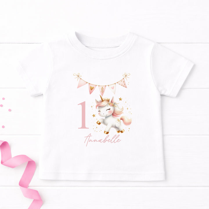 Personalised Unicorn Any Age Birthday T-shirt