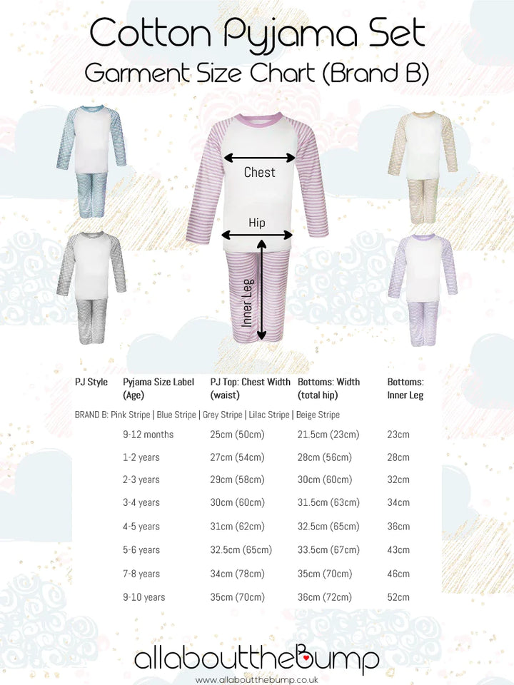 Personalised First Birthday When I Wake Rainbow Lilac Striped Pyjamas