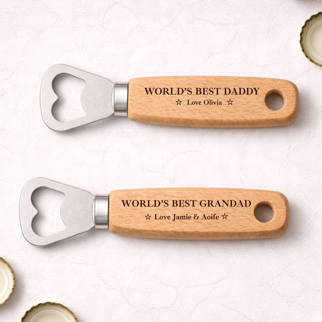Personalised Worlds Best Daddy Father's Day Engraved Bottle Opener