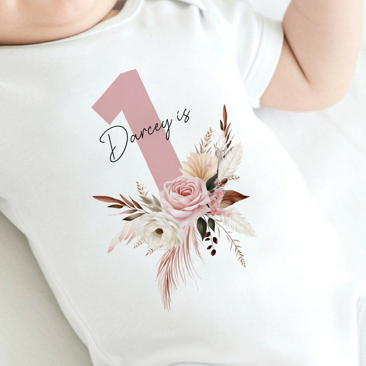 Personalised Birthday Pink Floral Vest