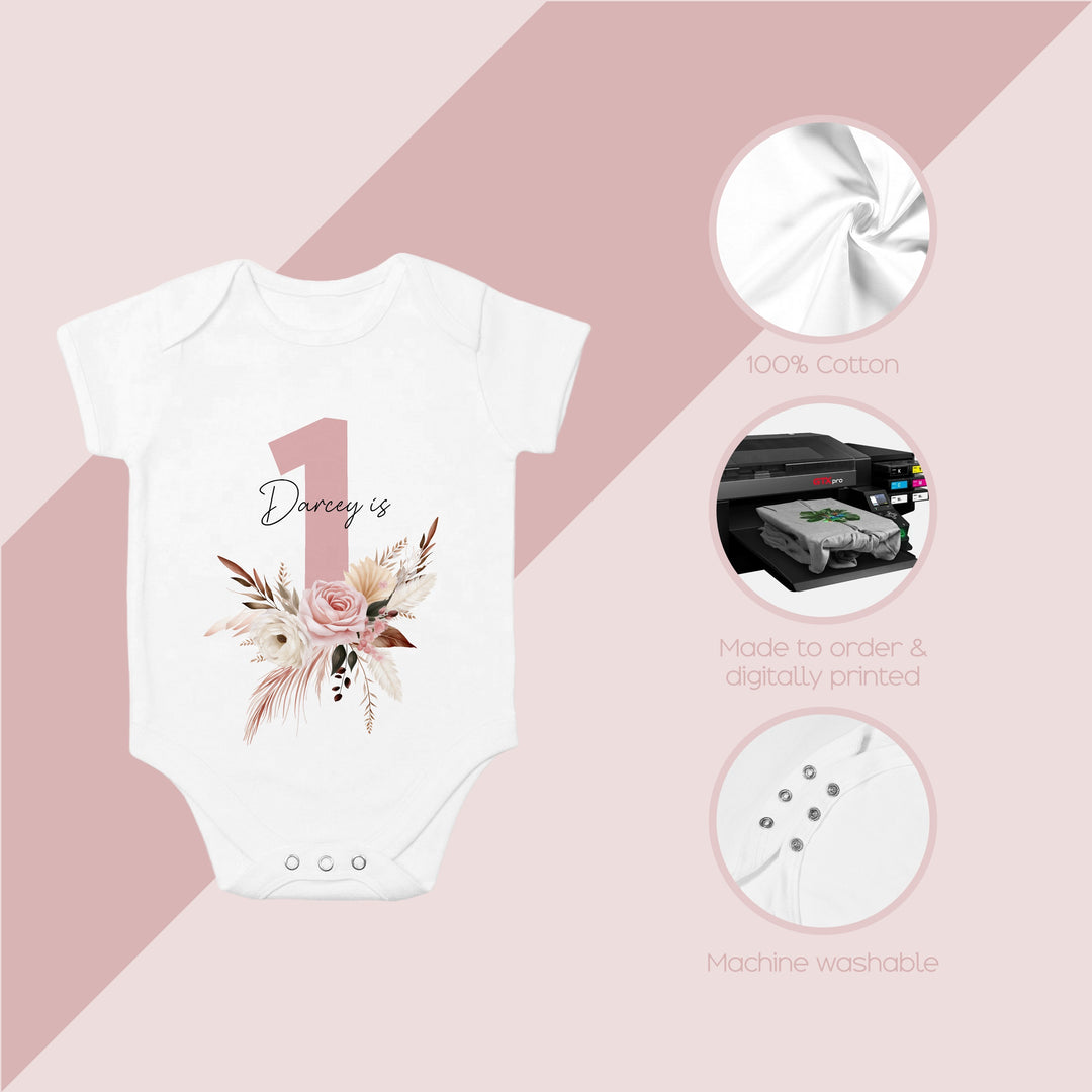 Personalised Birthday Pink Floral Vest