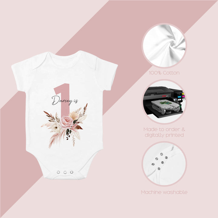 Personalised Birthday Pink Floral Vest