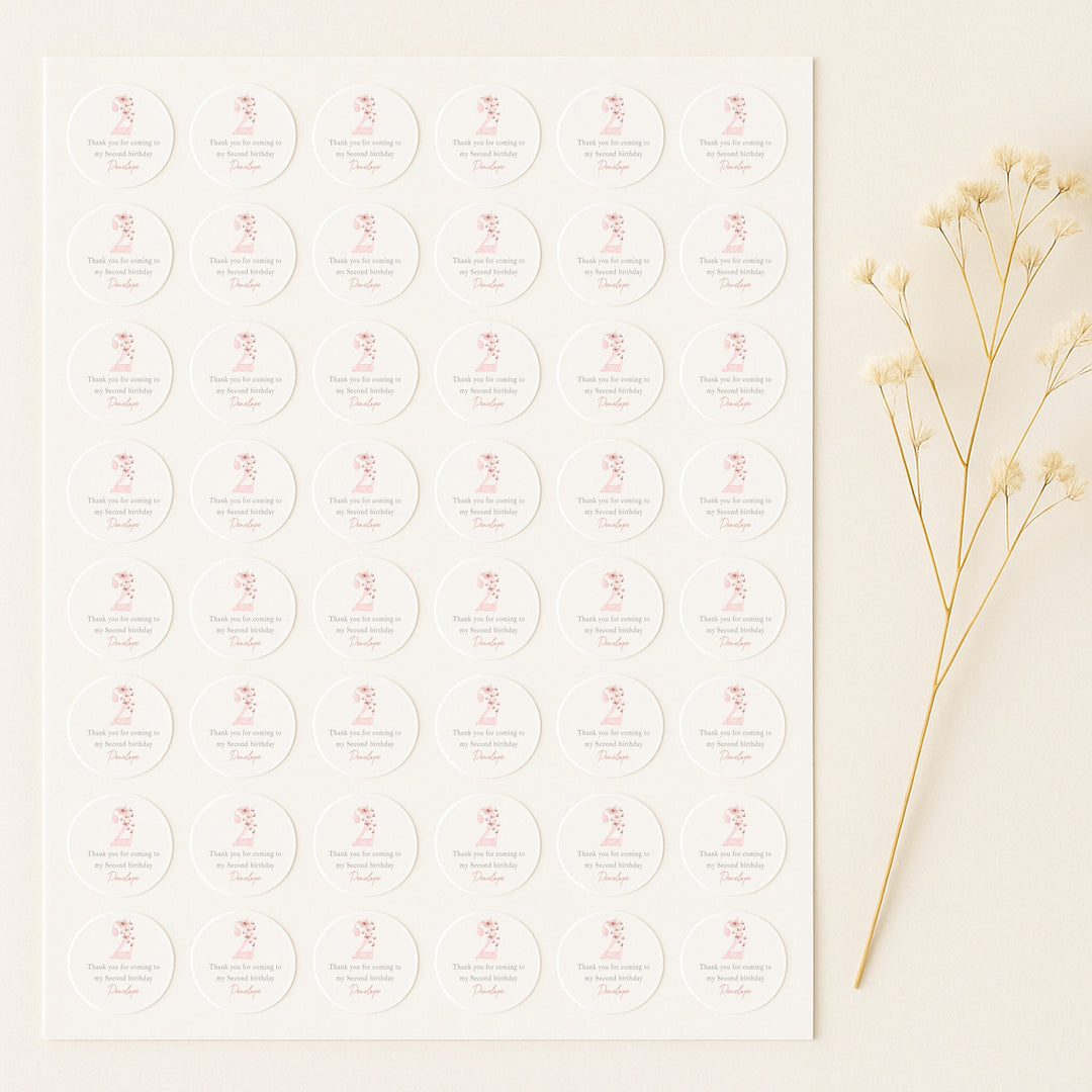 Personalised Pink Butterfly Birthday Stickers