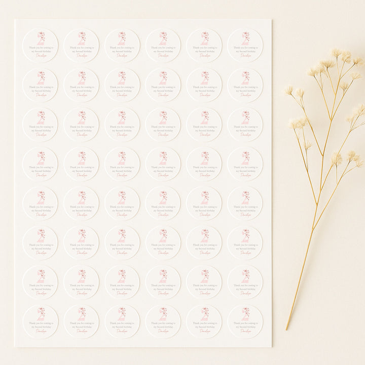Personalised Pink Butterfly Birthday Stickers