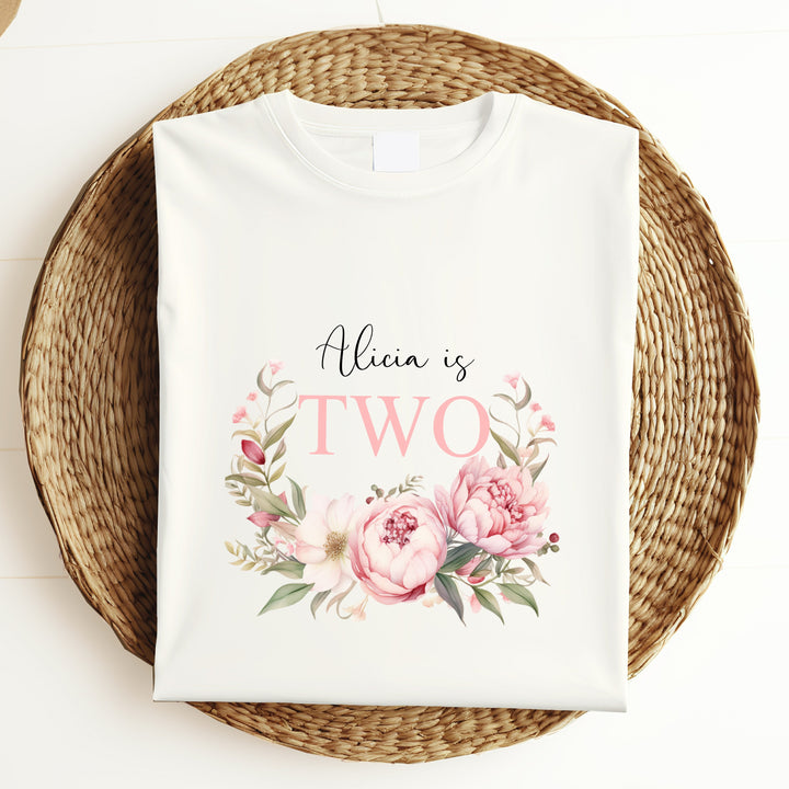 Personalised Floral Birthday T-shirt