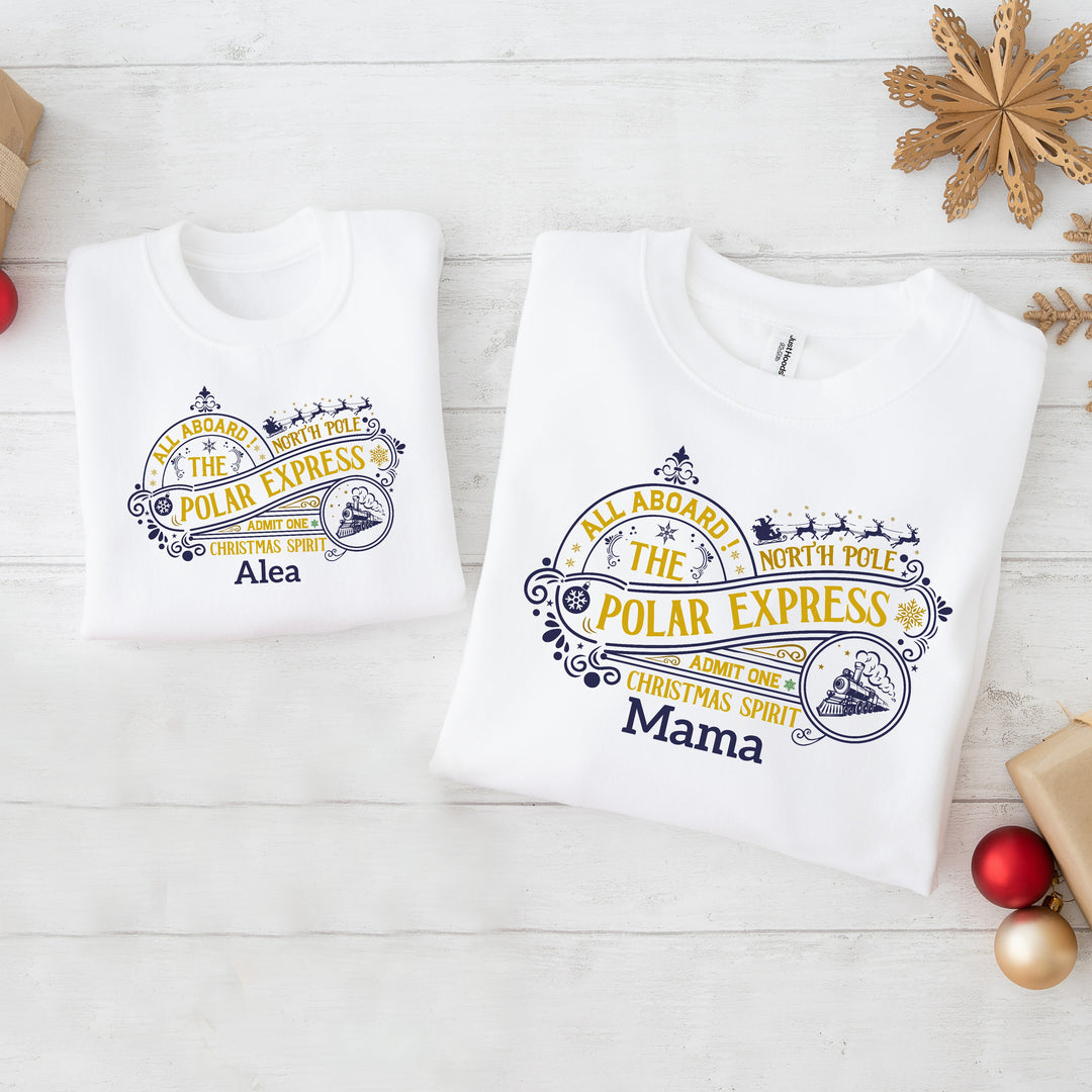 Personalised Polar Express Matching Sweatshirts