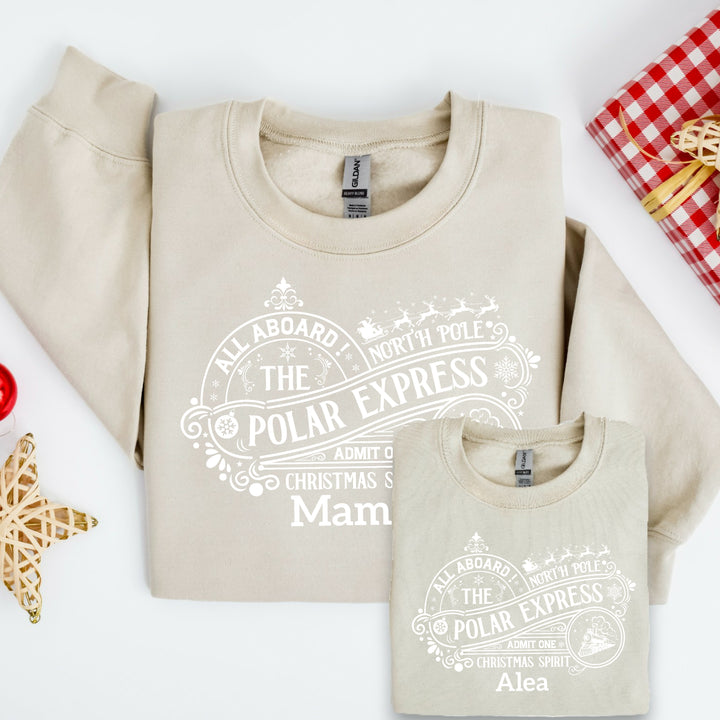 Personalised Polar Express Matching Sweatshirts