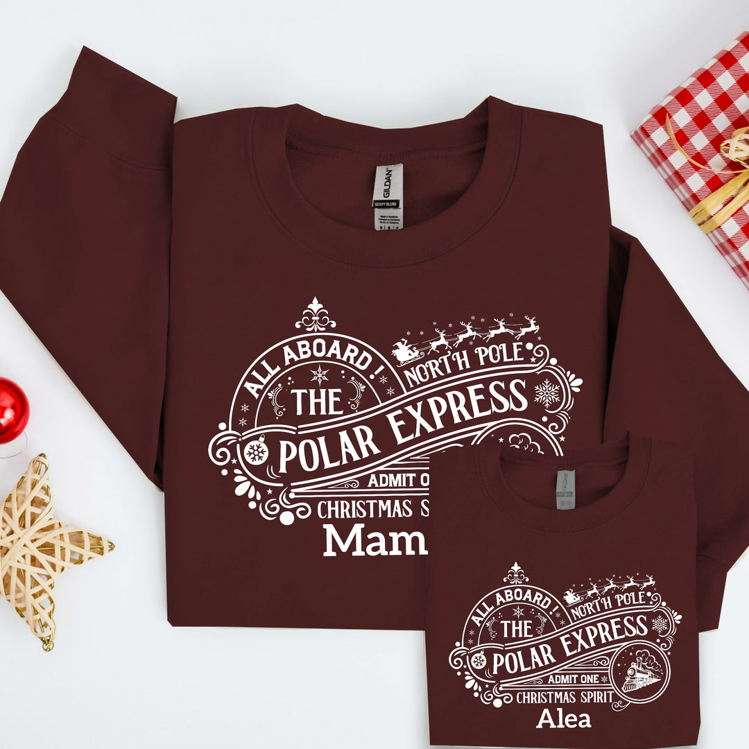 Personalised Polar Express Matching Sweatshirts