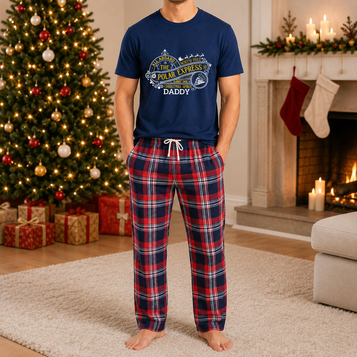 Personalised Polar Express Family Matching Tartan Christmas Pyjamas