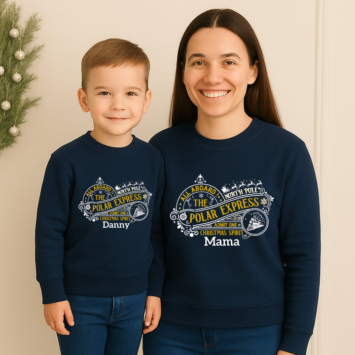 Personalised Polar Express Matching Sweatshirts