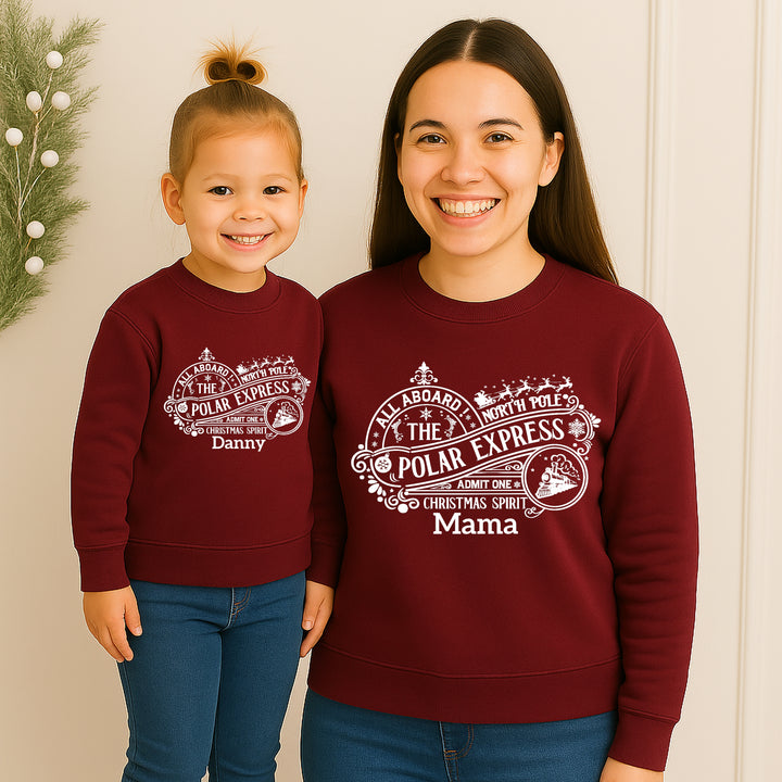 Personalised Polar Express Matching Sweatshirts