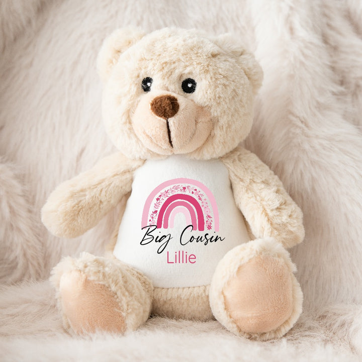 Personalised Pink Floral Big Cousing Teddy